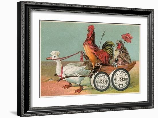 Chicken Wagon Pulled by Duck-null-Framed Art Print