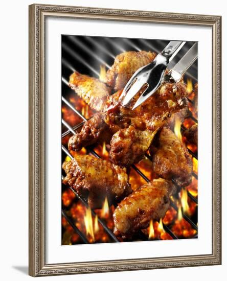 Chicken Wings on Barbecue Rack-Paul Williams-Framed Photographic Print