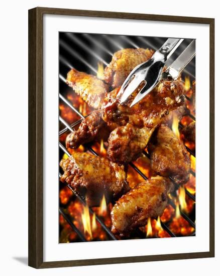 Chicken Wings on Barbecue Rack-Paul Williams-Framed Photographic Print