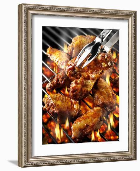 Chicken Wings on Barbecue Rack-Paul Williams-Framed Photographic Print