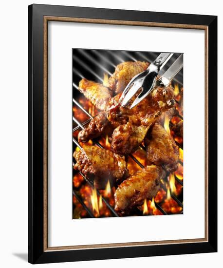 Chicken Wings on Barbecue Rack-Paul Williams-Framed Photographic Print