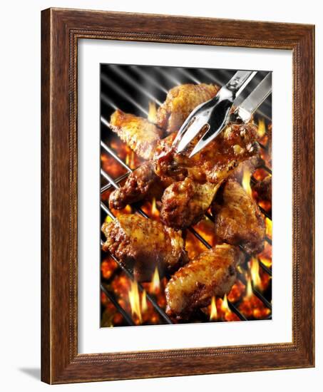 Chicken Wings on Barbecue Rack-Paul Williams-Framed Photographic Print