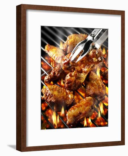 Chicken Wings on Barbecue Rack-Paul Williams-Framed Photographic Print