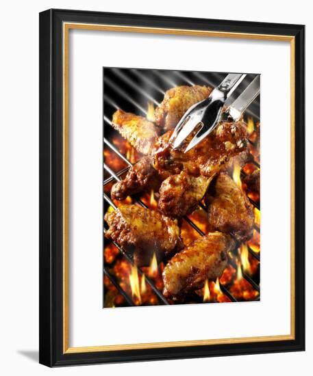 Chicken Wings on Barbecue Rack-Paul Williams-Framed Photographic Print