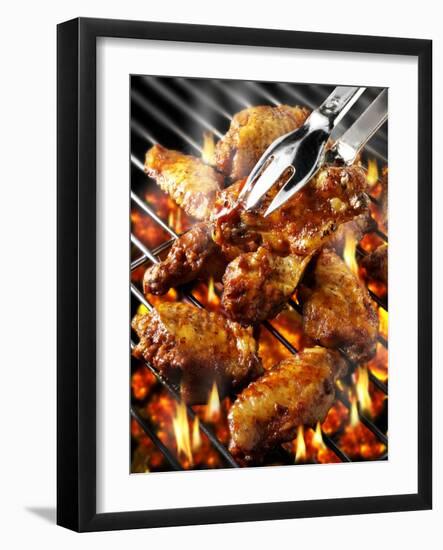 Chicken Wings on Barbecue Rack-Paul Williams-Framed Photographic Print