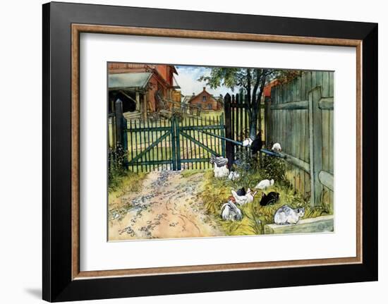 Chickens in the Yard, 1904-Carl Larsson-Framed Art Print