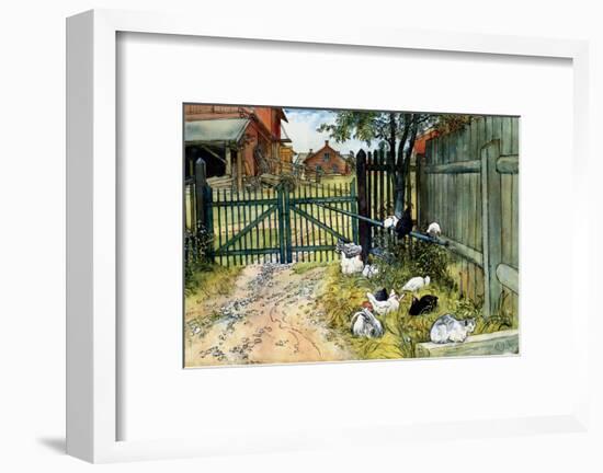 Chickens in the Yard, 1904-Carl Larsson-Framed Art Print