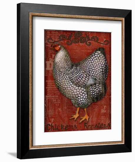 Chickens & Roosters-Kate Ward Thacker-Framed Giclee Print