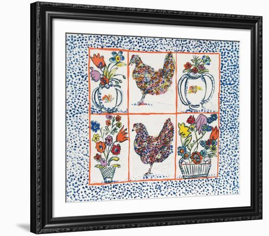 Chickens-Margaret Israel-Framed Limited Edition