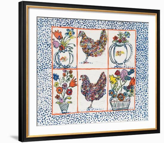 Chickens-Margaret Israel-Framed Limited Edition