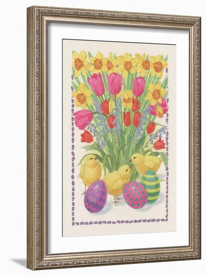 Chicks, Eggs and Flowers, 1995-Linda Benton-Framed Giclee Print