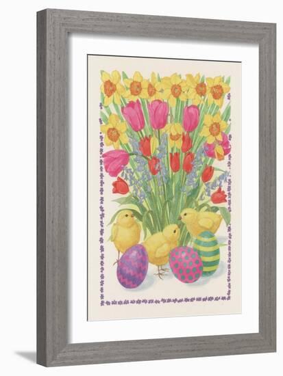 Chicks, Eggs and Flowers, 1995-Linda Benton-Framed Giclee Print