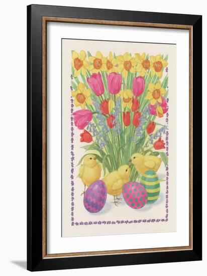 Chicks, Eggs and Flowers, 1995-Linda Benton-Framed Giclee Print