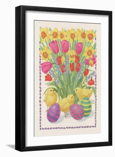 Chicks, Eggs and Flowers, 1995-Linda Benton-Framed Giclee Print