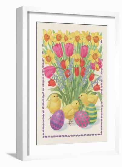 Chicks, Eggs and Flowers, 1995-Linda Benton-Framed Giclee Print