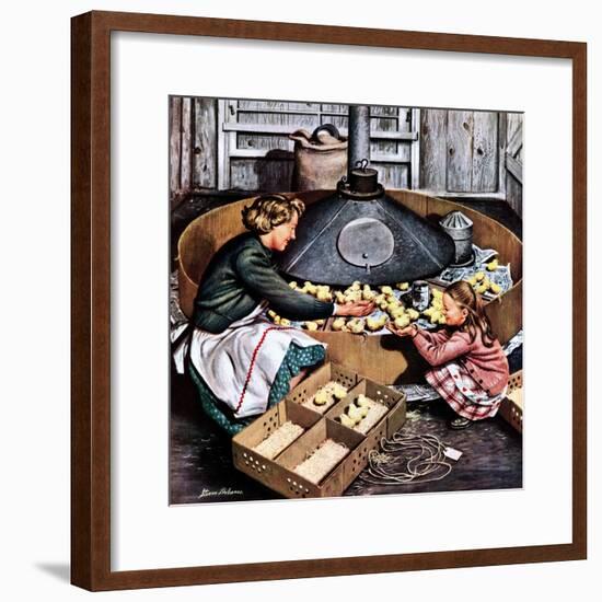 "Chicks in Incubator," March 5, 1949-Stevan Dohanos-Framed Giclee Print