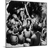 Chief Acts Out a Story to Bushman Children, Southern Kalahari Desert in Central Southern Africa-Nat Farbman-Mounted Photographic Print