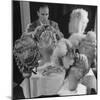 Chief Hair Stylist Sydney Guilaroff, Styling Wigs at the MGM Studio-Walter Sanders-Mounted Photographic Print