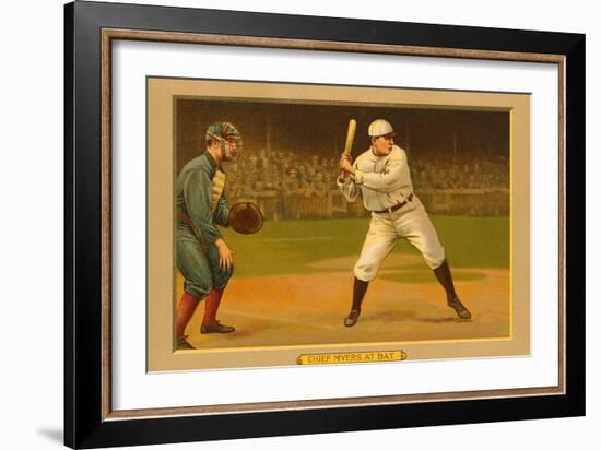 Chief Meyers at Bat-null-Framed Premium Giclee Print