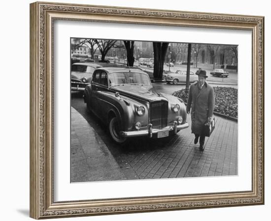 Chief of Protocol Wiley T. Buchanan Jr. Walking by a Bentley-Ed Clark-Framed Photographic Print