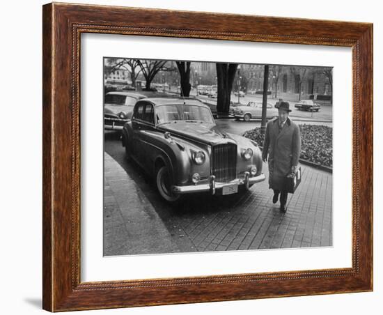 Chief of Protocol Wiley T. Buchanan Jr. Walking by a Bentley-Ed Clark-Framed Photographic Print