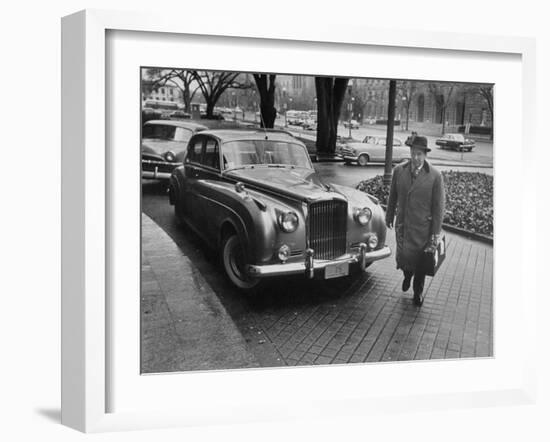 Chief of Protocol Wiley T. Buchanan Jr. Walking by a Bentley-Ed Clark-Framed Photographic Print