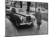 Chief of Protocol Wiley T. Buchanan Jr. Walking by a Bentley-Ed Clark-Mounted Photographic Print