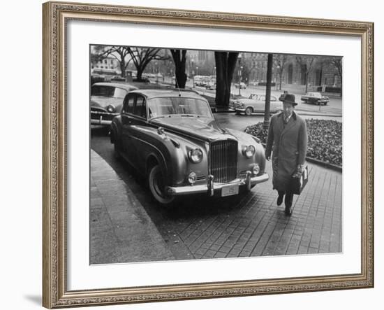 Chief of Protocol Wiley T. Buchanan Jr. Walking by a Bentley-Ed Clark-Framed Photographic Print