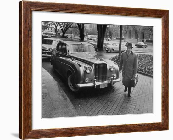 Chief of Protocol Wiley T. Buchanan Jr. Walking by a Bentley-Ed Clark-Framed Photographic Print