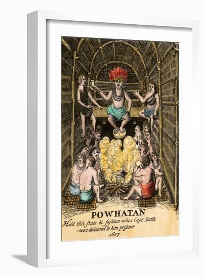 Chief Powhatan of Virginia, Father of Pocahontas, c.1607-null-Framed Giclee Print