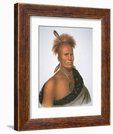 Chief Sharitarish, 1821 (Colour Litho)-Charles Bird King-Framed Giclee Print
