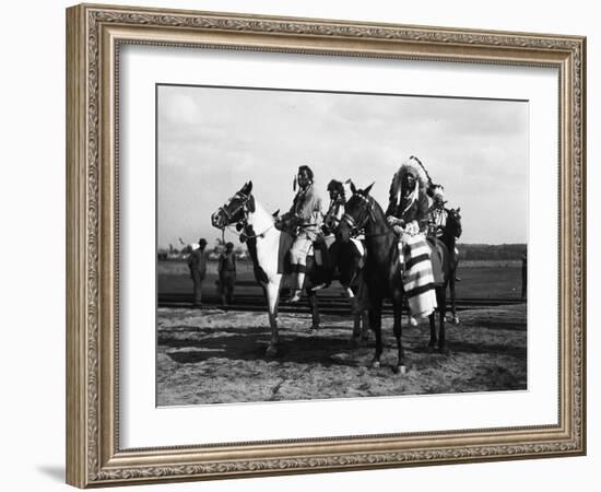 Chief Two Guns White Calf and Bird Rattler Ready for the Pageant-null-Framed Photographic Print