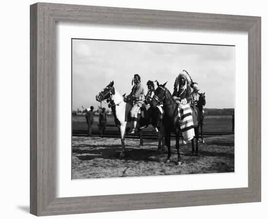 Chief Two Guns White Calf and Bird Rattler Ready for the Pageant-null-Framed Photographic Print