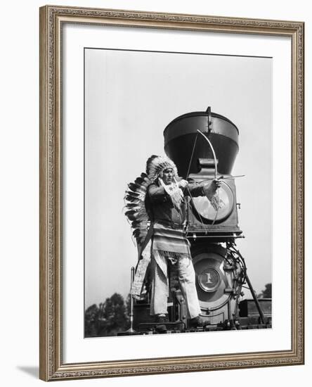 Chief Two Guns White Calf on the St. Paul and Pacific R.R. #1-null-Framed Photographic Print