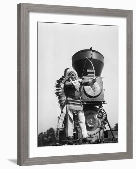 Chief Two Guns White Calf on the St. Paul and Pacific R.R. #1-null-Framed Photographic Print