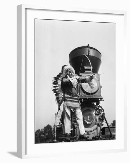 Chief Two Guns White Calf on the St. Paul and Pacific R.R. #1-null-Framed Photographic Print