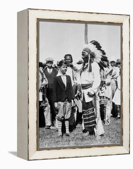 Chief Two Guns White Calf-null-Framed Premier Image Canvas