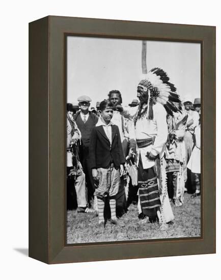 Chief Two Guns White Calf-null-Framed Premier Image Canvas