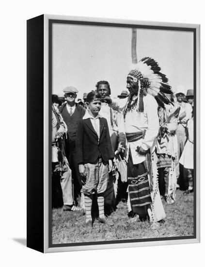 Chief Two Guns White Calf-null-Framed Premier Image Canvas