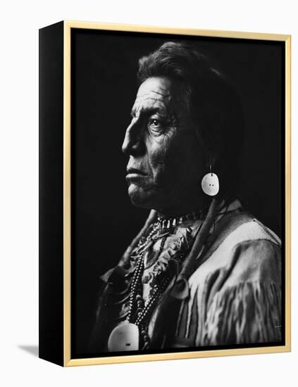 Chief Two Guns White Calf-null-Framed Premier Image Canvas