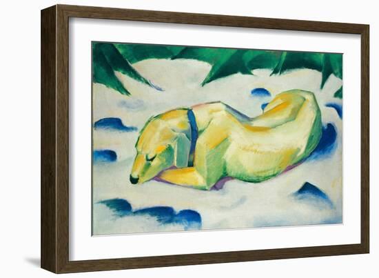 Chien Couche Dans La Neige  (Dog Lying in the Snow) Peinture De Franz Marc (1880-1916) Vers 1911 D-Franz Marc-Framed Giclee Print