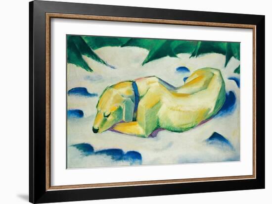 Chien Couche Dans La Neige  (Dog Lying in the Snow) Peinture De Franz Marc (1880-1916) Vers 1911 D-Franz Marc-Framed Giclee Print