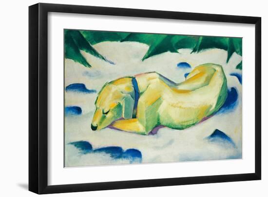 Chien Couche Dans La Neige  (Dog Lying in the Snow) Peinture De Franz Marc (1880-1916) Vers 1911 D-Franz Marc-Framed Giclee Print