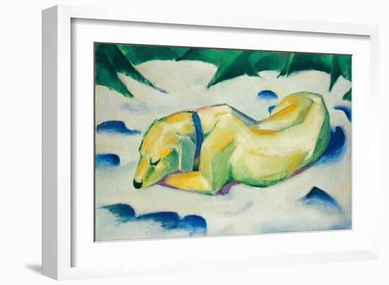 Chien Couche Dans La Neige  (Dog Lying in the Snow) Peinture De Franz Marc (1880-1916) Vers 1911 D-Franz Marc-Framed Giclee Print