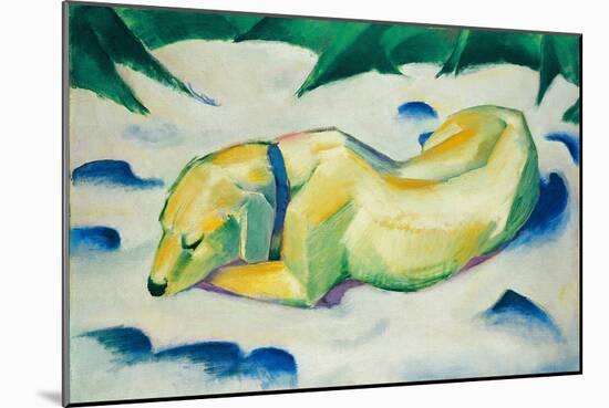 Chien Couche Dans La Neige  (Dog Lying in the Snow) Peinture De Franz Marc (1880-1916) Vers 1911 D-Franz Marc-Mounted Giclee Print