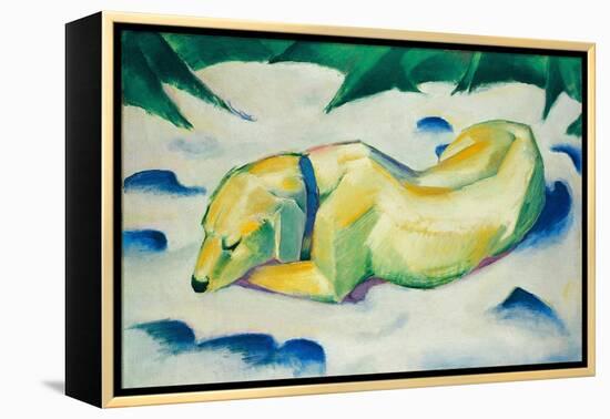 Chien Couche Dans La Neige  (Dog Lying in the Snow) Peinture De Franz Marc (1880-1916) Vers 1911 D-Franz Marc-Framed Premier Image Canvas
