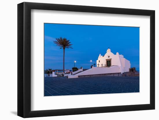 Chiesa del Soccorso at dawn with Full Moon, Forio, Island of Ischia, Campania, Italy, Europe-Neil Farrin-Framed Photographic Print