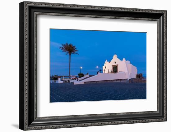 Chiesa del Soccorso at dawn with Full Moon, Forio, Island of Ischia, Campania, Italy, Europe-Neil Farrin-Framed Photographic Print