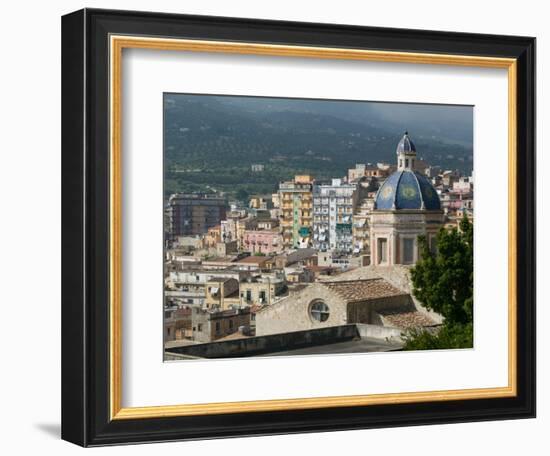 Chiesa dell'Annunziata Church and Town, Termini Imerese, Sicily, Italy-Walter Bibikow-Framed Photographic Print