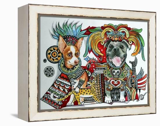 Chihuahua and Pitbull in Mexico-Oxana Zaika-Framed Premier Image Canvas